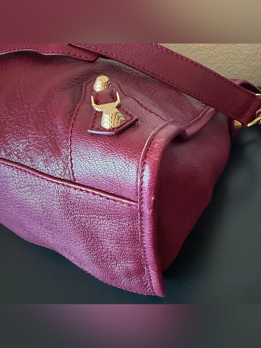 Balenciaga Chevre Hamilton Giant 12 Gold Hardware City Bordeaux - Picture 8 of 11